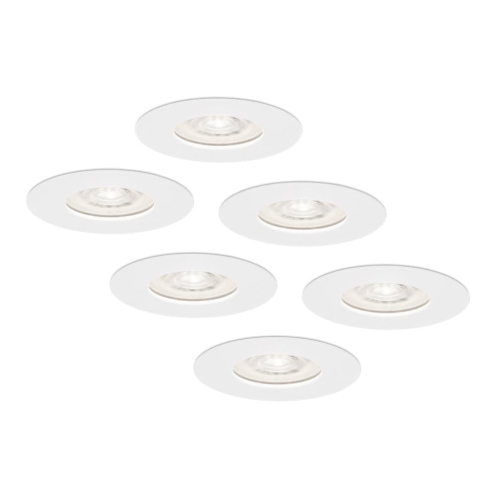 Set van 6 Bari LED inbouwspots extra plat 58mm - 3,8W 270lm - GU10 LED Module - 6000K daglicht wit - Dimbaar - Rond - IP65 waterdicht - Wit afbeelding