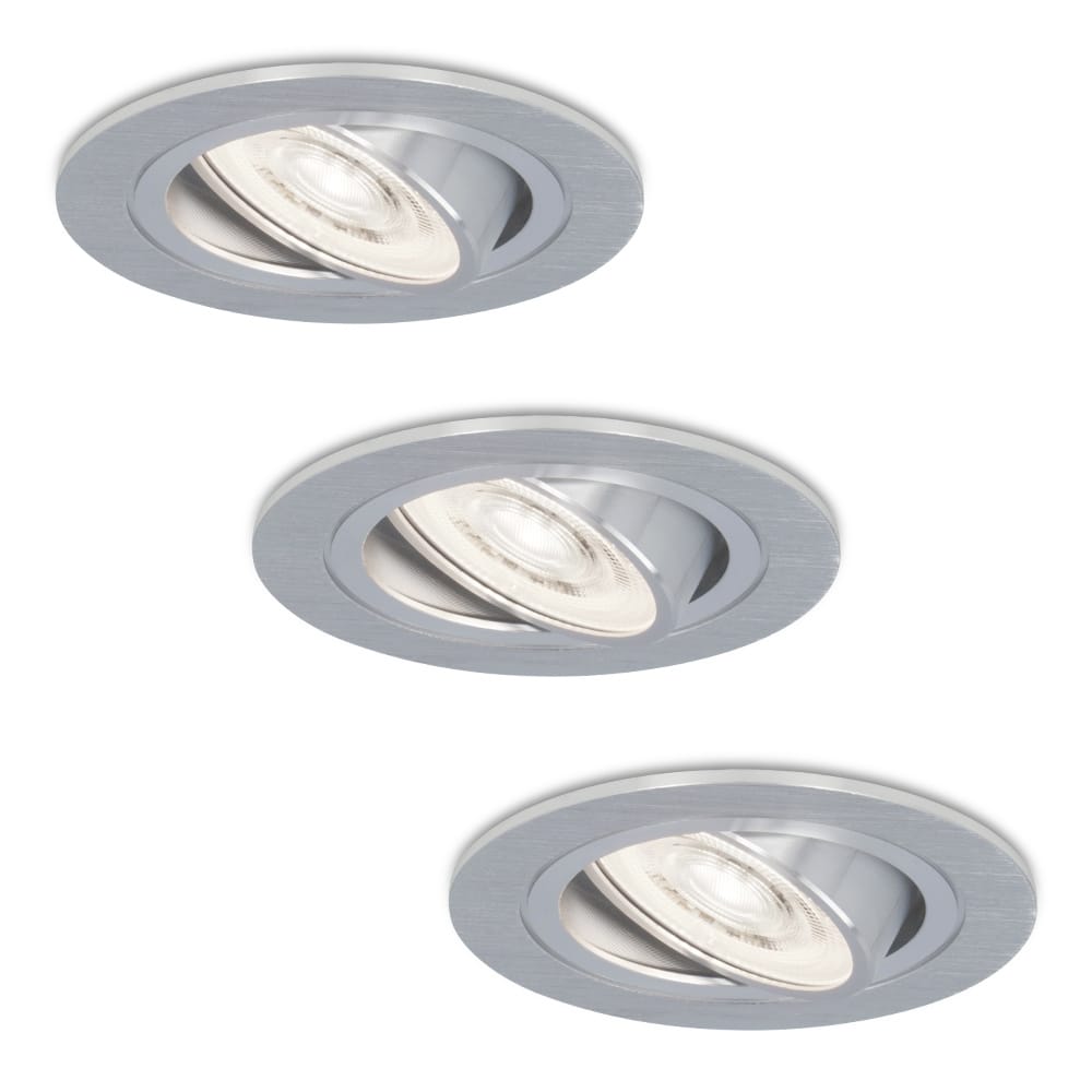 Set van 3 Chandler LED inbouwspots - 3,8W 270lm - IP20 LED Module - 6000K daglicht wit - Dimbaar - Kantelbaar - IP20 voor binnen - RVS afbeelding