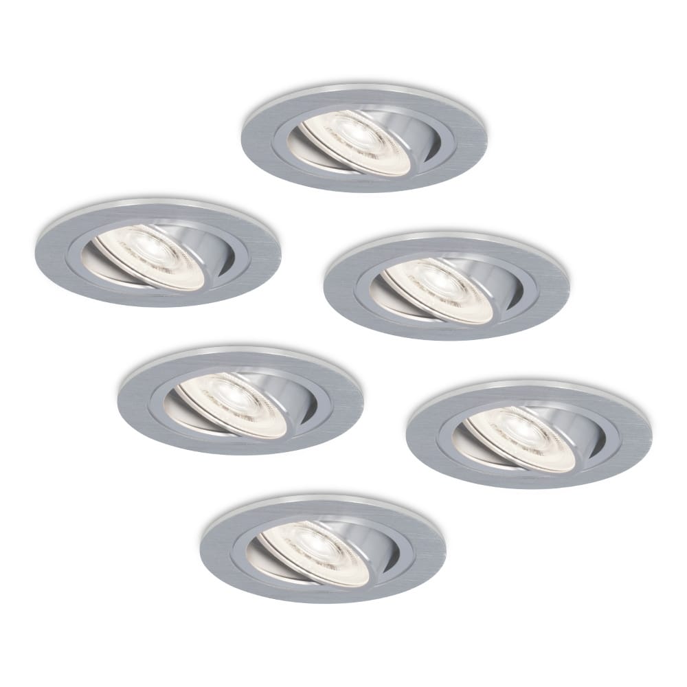 Set van 6 Chandler LED inbouwspots - 3,8W 270lm - GU10 LED Module - 6000K daglicht wit - Dimbaar - Kantelbaar - IP20 voor binnen - RVS afbeelding