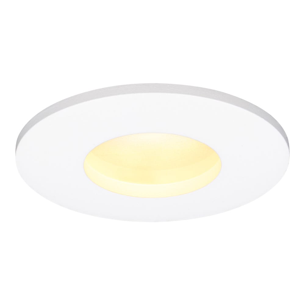 Barcelona - LED platte inbouwspots met lage inbouwdiepte 60mm - 3,8 Watt 270 Lumen - 2700K Warm wit - GU10 LED Module - Dimbaar - Rond - IP44 voor badkamer, buiten en binnen - Wit afbeelding