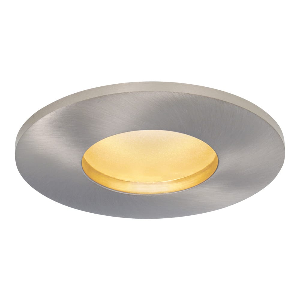 Vegas - LED platte inbouwspots met lage inbouwdiepte 60mm - 3,8 Watt 270 Lumen - 2700K Warm wit - GU10 LED Module - Dimbaar - Rond - IP44 voor badkamer, buiten en binnen - RVS afbeelding
