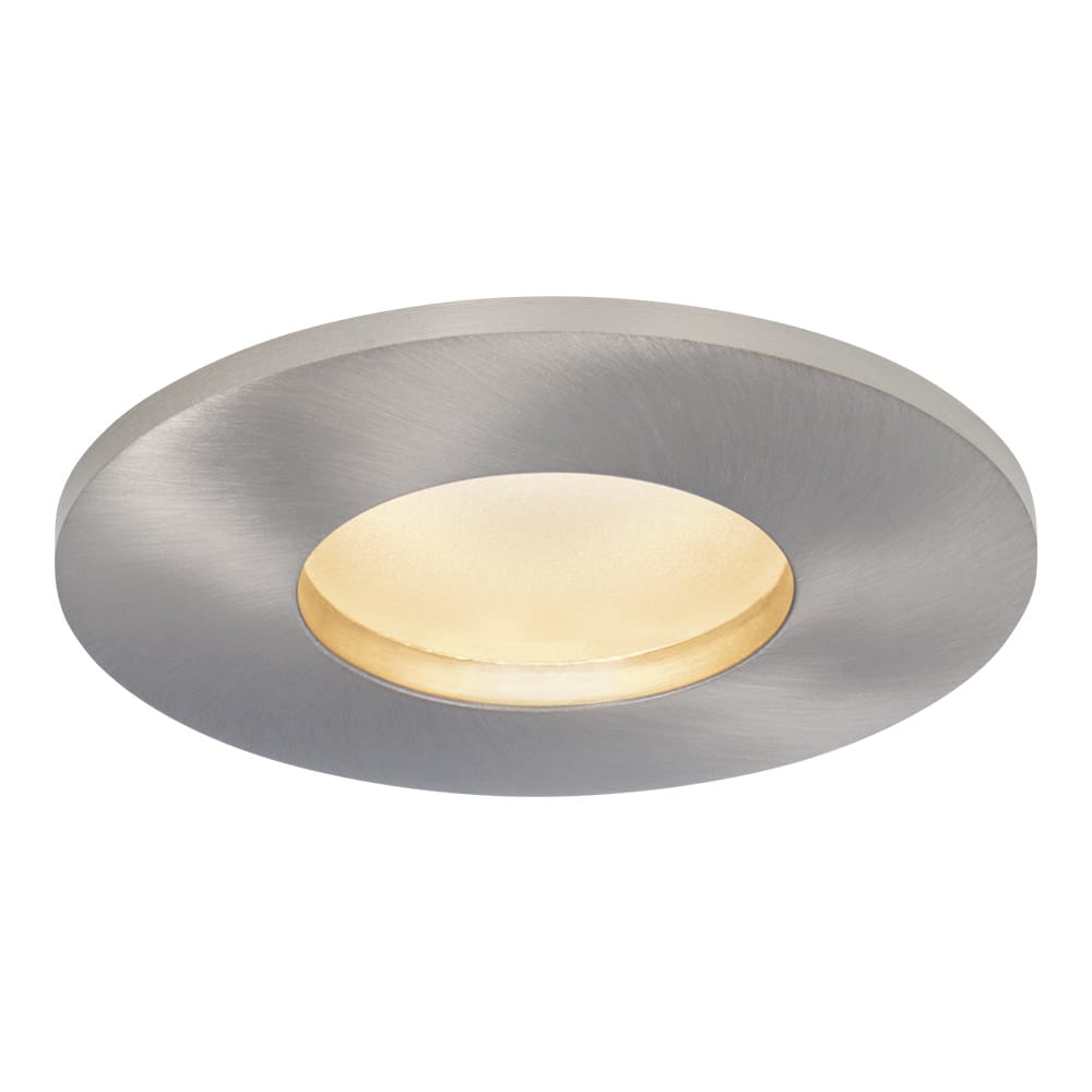 Vegas - LED platte inbouwspots met lage inbouwdiepte 60mm - 3,8 Watt 270 Lumen - 4000K Neutraal wit - GU10 LED Module - Dimbaar - Rond - IP44 voor badkamer, buiten en binnen - RVS afbeelding