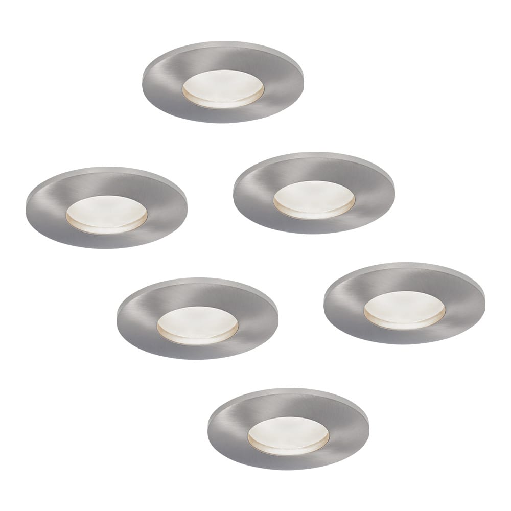 Set van 6 Vegas - LED platte inbouwspots met lage inbouwdiepte 60mm - 3,8 Watt 270 Lumen - 6000K Daglicht wit - GU10 LED Module - Dimbaar - Rond - IP44 voor badkamer, buiten en binnen - RVS afbeelding