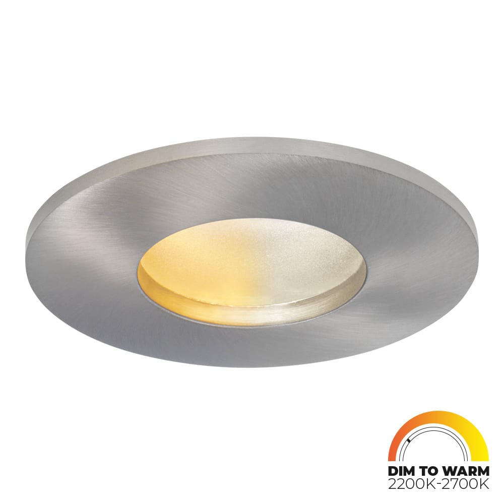 Vegas - LED platte inbouwspots met lage inbouwdiepte 60mm - 3,8 Watt 230 Lumen - Dim to Warm - GU10 LED Module - Dimbaar - Rond - IP44 voor badkamer, buiten en binnen - RVS afbeelding