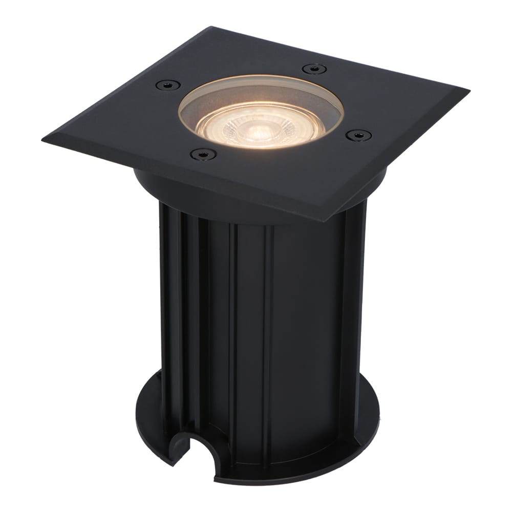 Ramsay LED Grondspot - Vierkant - Dimbaar - GU10 - 2700K warm wit - 4 Watt 345 lumen - Tuinspot - Zwart - IP67 waterdicht - Overrijdbaar voor de Oprit, Tuin en Terras afbeelding