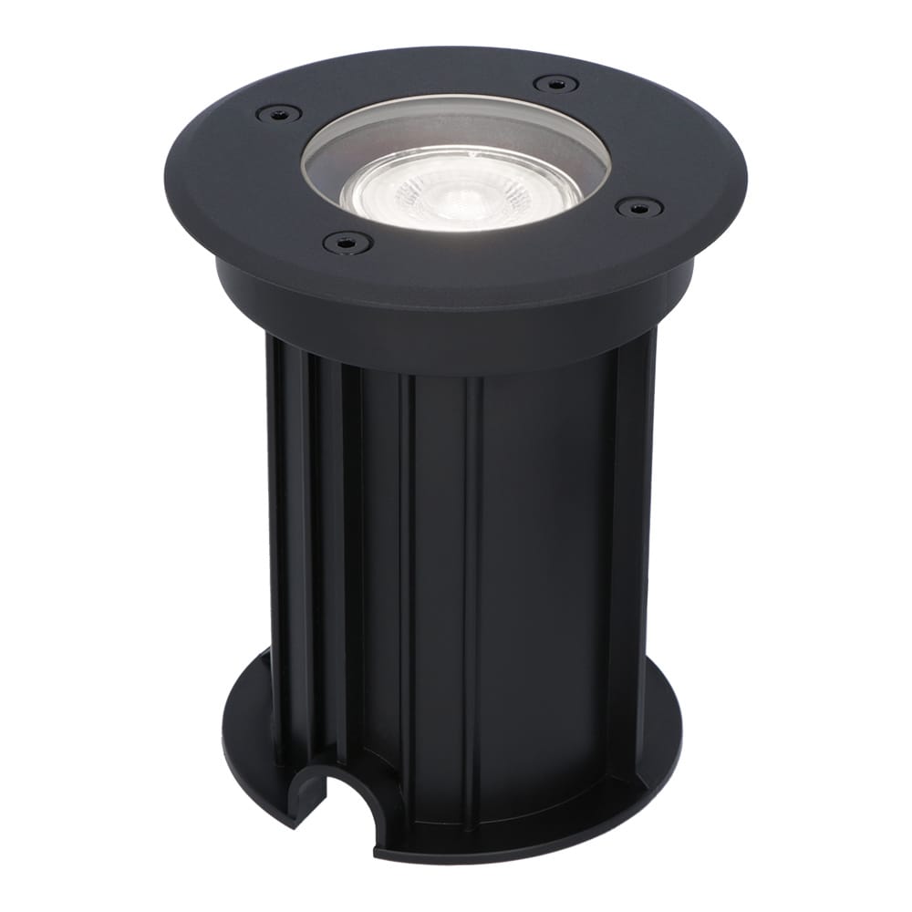 Maisy LED Grondspot Rond Dimbaar GU10 6500K daglicht wit 4 Watt 345 Lumen Rond Ø12cm Tuinspot Oprit Zwart IP67 waterdicht