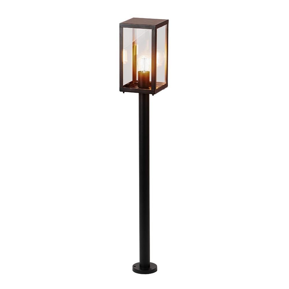 Casey Smart LED sokkellamp - 100cm - 7 Watt 806 lumen - IP65 waterdicht - 1800K - 6500K wit - Warm tot koud wit - Wifi + Bluetooth - Buitenlamp - E27 A60 Filament lichtbron - Zwart - Google Home, Amazon Alexa en Siri afbeelding
