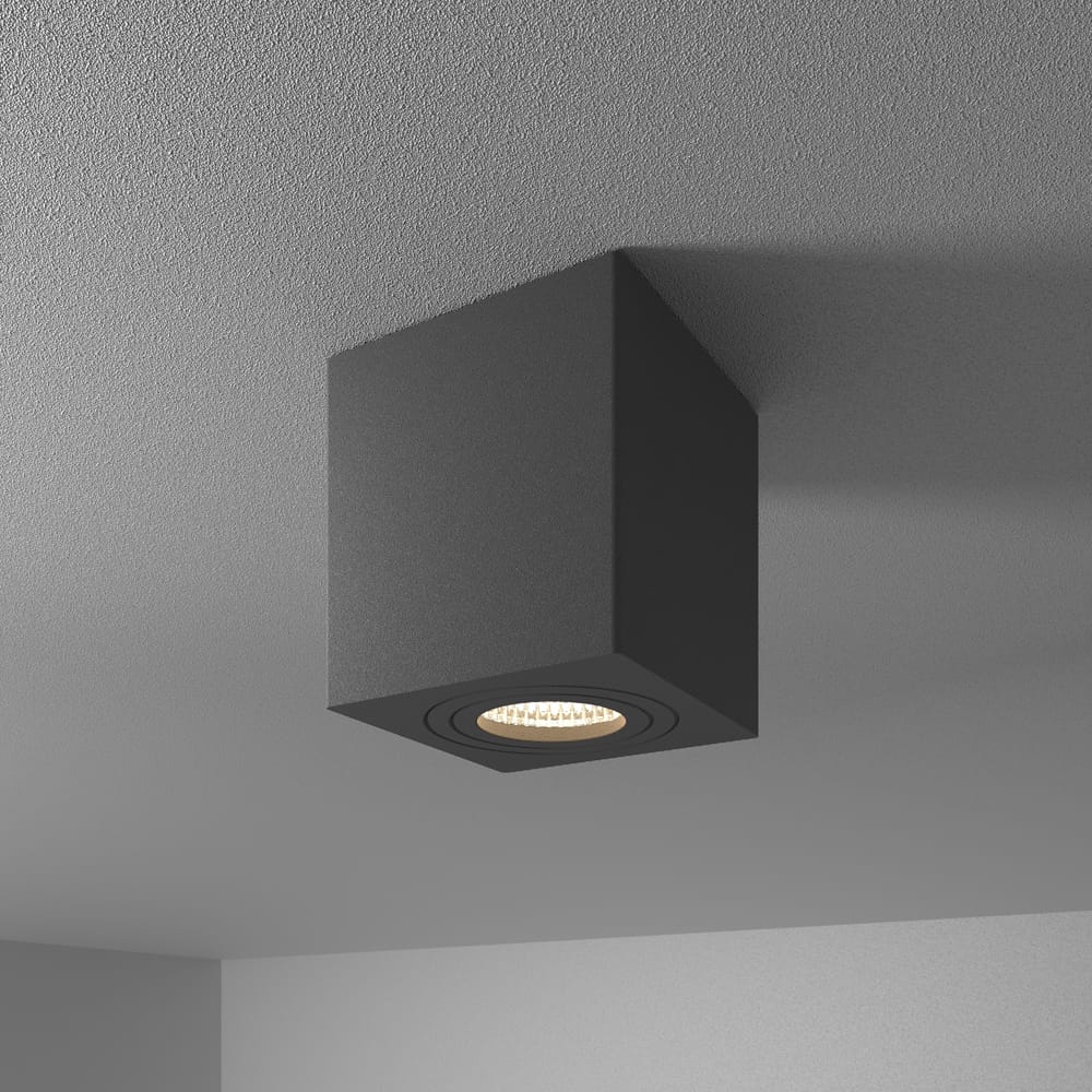 Gibbon LED Opbouwspot - Viekant - 5 Watt 400 lumen - 4000K Neutraal wit - GU10 - IP65 Badkamer Opbouwspot - Voor binnen en buitengebruik - Zwart afbeelding