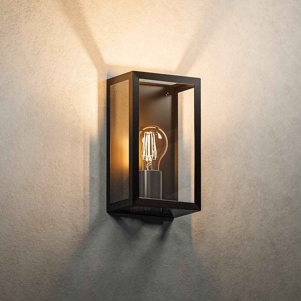 Stella Smart Wandlamp LED - Wifi + Bluetooth - 7 Watt 806 lumen - Dimbaar - 1800-6500K - E27 A60 Filament lichtbron - IP44 waterdicht - Zwart - Google Home, Amazon Alexa en Siri afbeelding