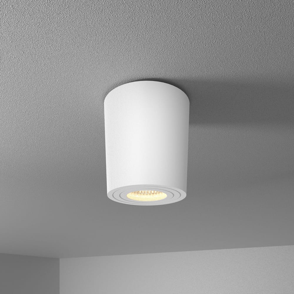Paxton LED Opbouwspot 5 Watt 400 Lumen 4000K neutraal wit GU10 Badkamer Opbouwspot Kantelbaar Dimbaar IP65 waterdicht Rond Voor binnen en buitengebruik Wit
