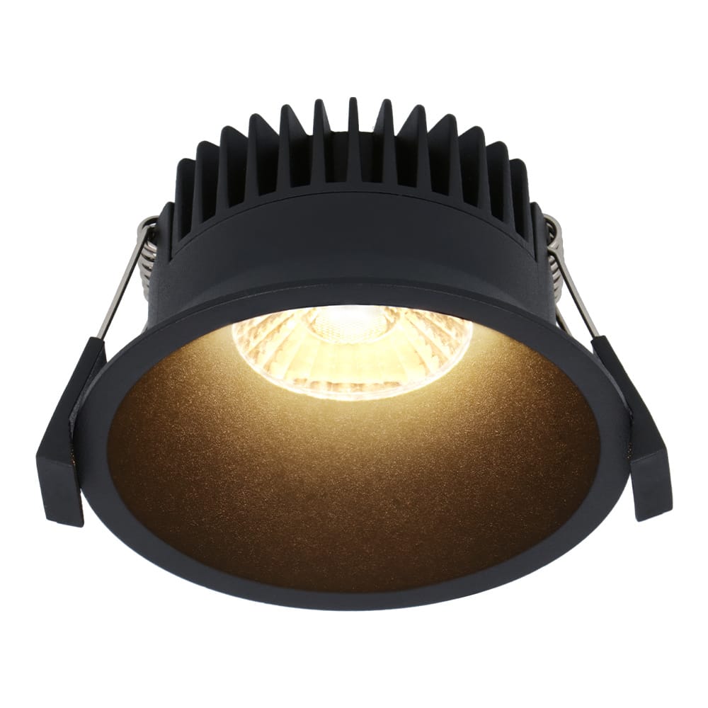 Finn LED inbouwspot - 10 Watt 900lm - 2700K warm wit - Dimbaar - Rond - Verzonken - IP44 waterdicht - Zwart - Voor binnen, buiten en badkamer afbeelding