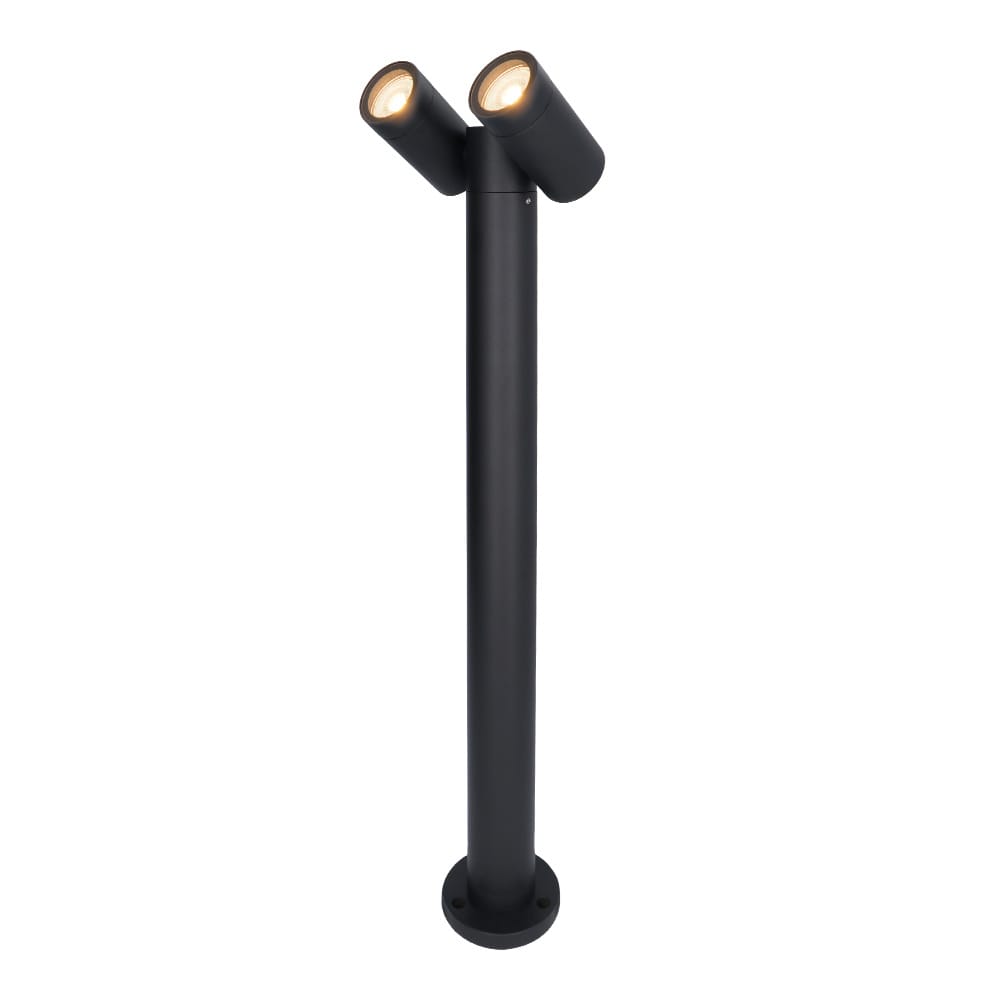 Aspen Dubbel LED sokkellamp - 60cm - 2x 4 Watt 345 lumen - Kantelbaar - IP65 Waterdicht - 2700K warm wit - Buitenlamp - Padverlichting - Zwart afbeelding