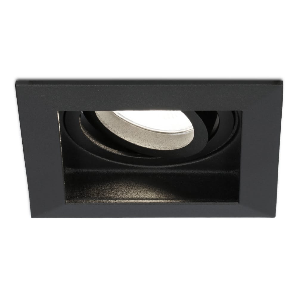Fresno LED inbouwspot vierkant GU10 5 Watt 400 lumen 4000K neutraal wit Dimbaar Kantelbaar Verzonken IP20 voor binnen Zwart