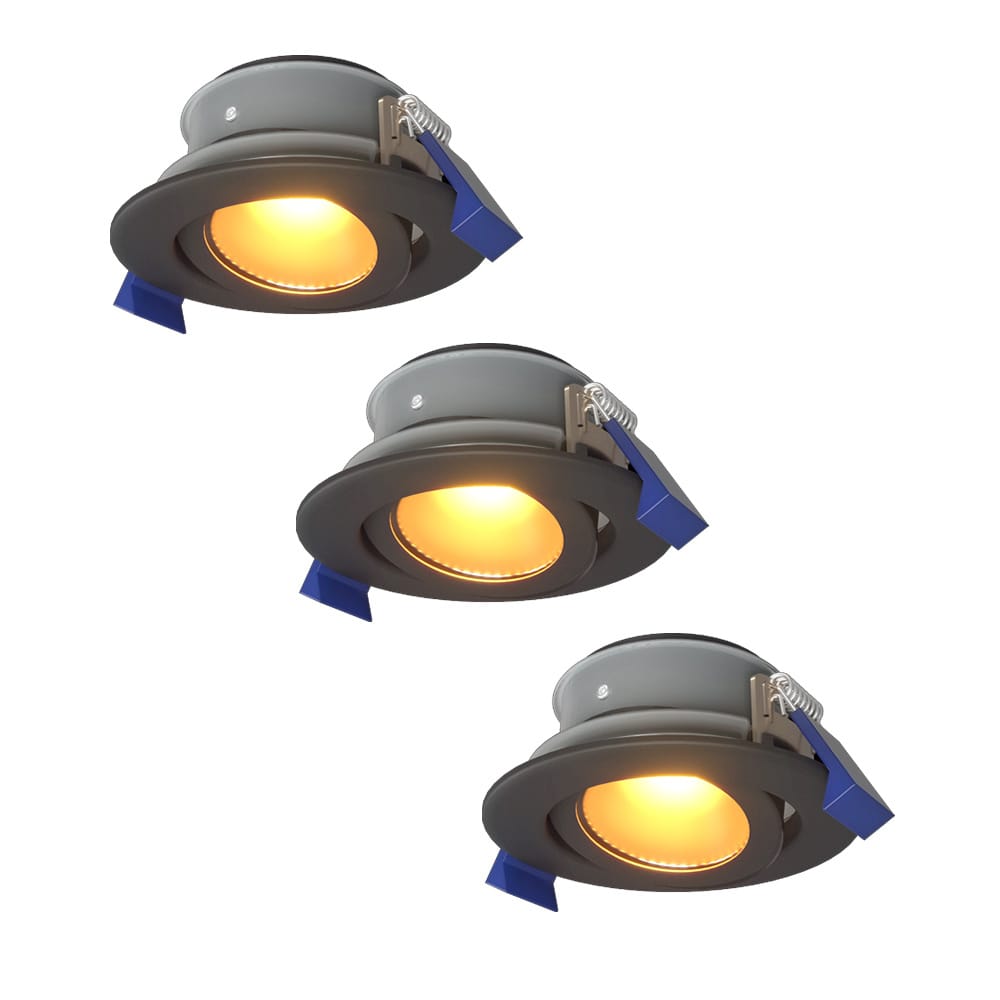 Set van 3 Lima LED inbouwspots - 4 Watt 345 lumen - 2700K Warm wit - GU10 - Dimbaar - Rond - Kantelbaar - IP65 Waterdicht - Zwart - Voor binnen, buiten en badkamer afbeelding