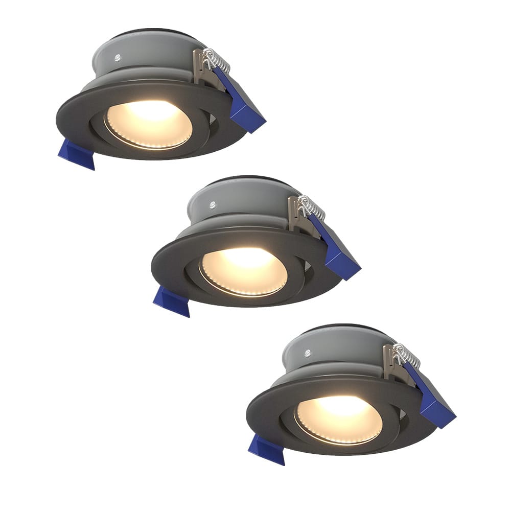 Set van 3 Lima LED inbouwspots - 5 Watt 400 lumen - 4000K neutraal wit - GU10 - Dimbaar - Rond - Kantelbaar - IP65 waterdicht - Zwart - Voor binnen, buiten en badkamer afbeelding