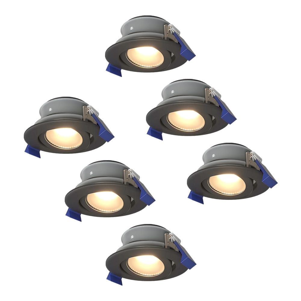 Set van 6 Lima LED inbouwspots - 5 Watt 400 lumen - 4000K neutraal wit - GU10 - Dimbaar - Rond - Kantelbaar - IP65 waterdicht - Zwart - Voor binnen, buiten en badkamer afbeelding