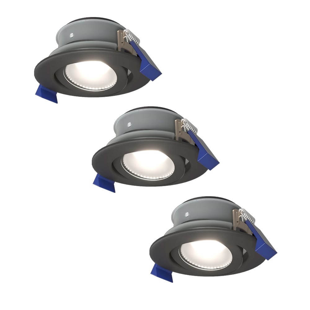 Set van 3 Lima LED inbouwspots - 5 Watt 400 lumen - 6000K daglicht wit - GU10 - Dimbaar - Rond - Kantelbaar - IP65 waterdicht - Zwart - Voor binnen, buiten en badkamer afbeelding