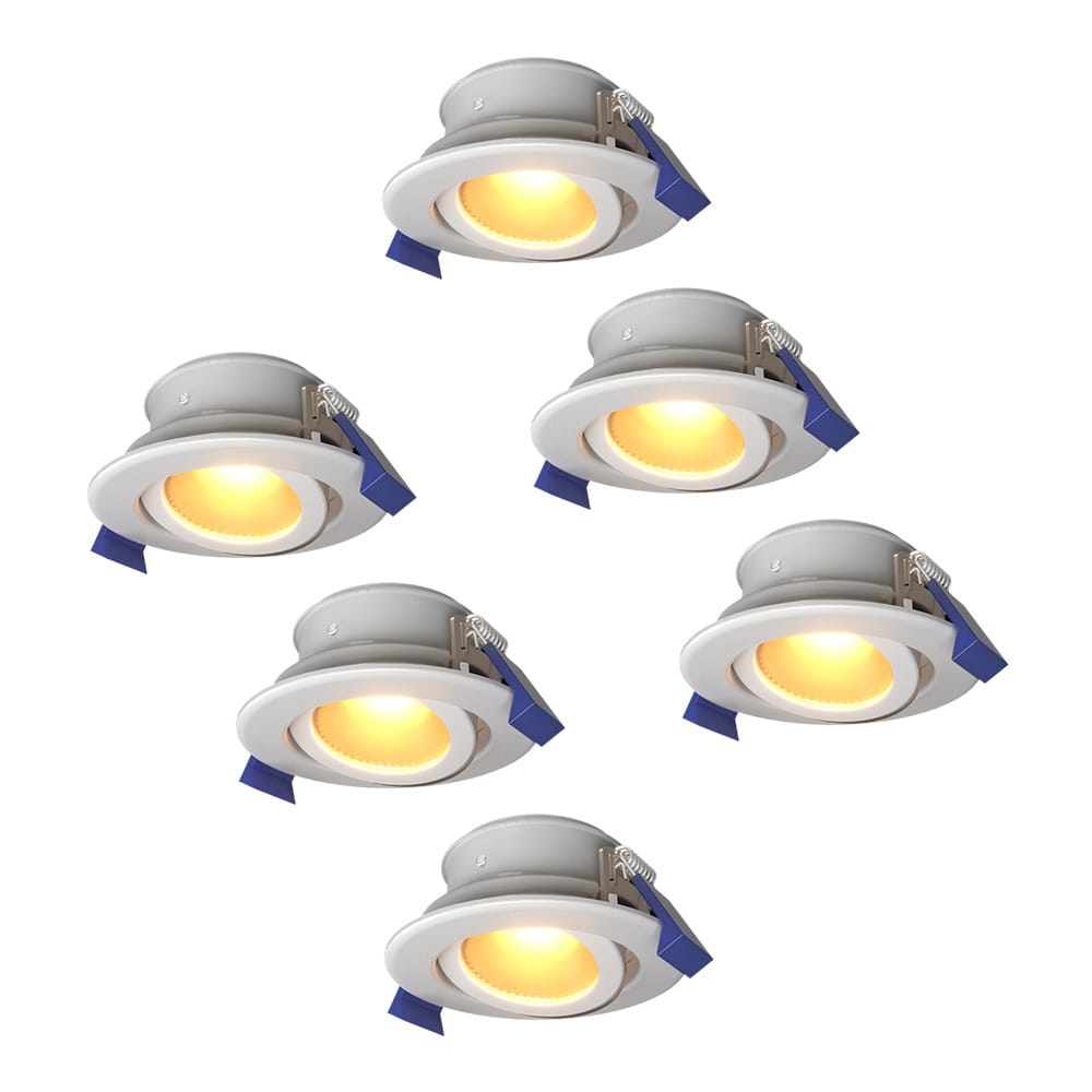 Set van 6 Lima LED inbouwspots - 4 Watt 345 lumen - 2700K Warm wit - GU10 - Dimbaar - Rond - Kantelbaar - IP65 Waterdicht - Wit - Voor binnen, buiten en badkamer afbeelding