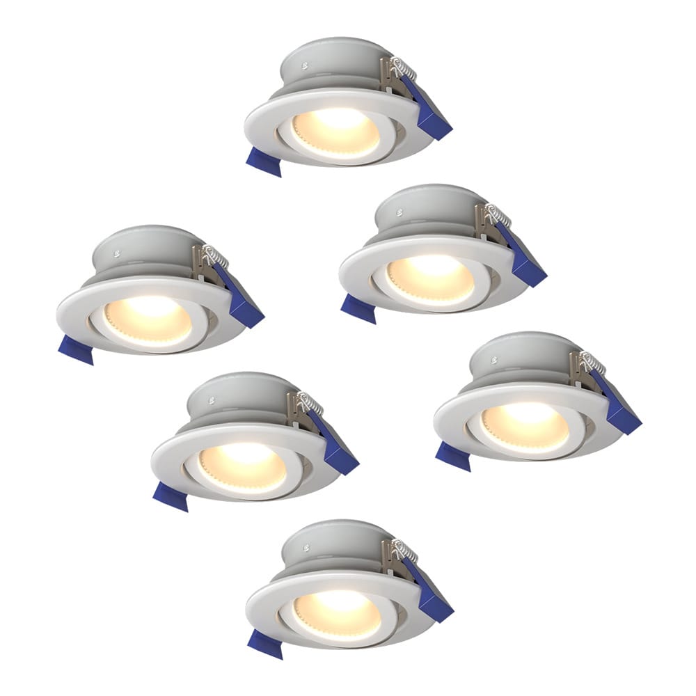 Set van 6 Lima LED inbouwspots - 5 Watt 400 lumen - 4000K neutraal wit - GU10 - Dimbaar - Rond - Kantelbaar - IP65 waterdicht - Wit - Voor binnen, buiten en badkamer afbeelding