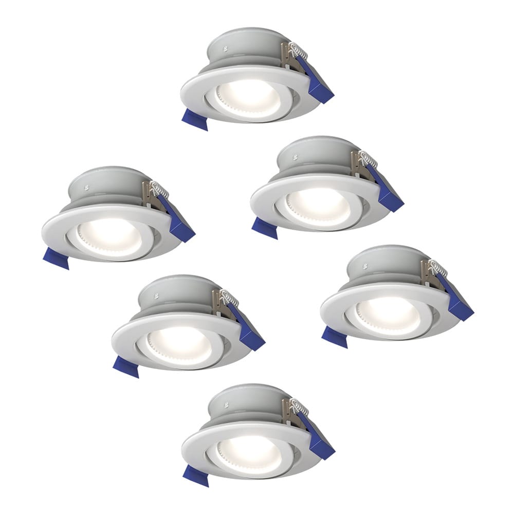 Set van 6 Lima LED inbouwspots - 5 Watt 400 lumen - 6000K daglicht wit - GU10 - Dimbaar - Rond - Kantelbaar - IP65 waterdicht - Wit - Voor binnen, buiten en badkamer afbeelding
