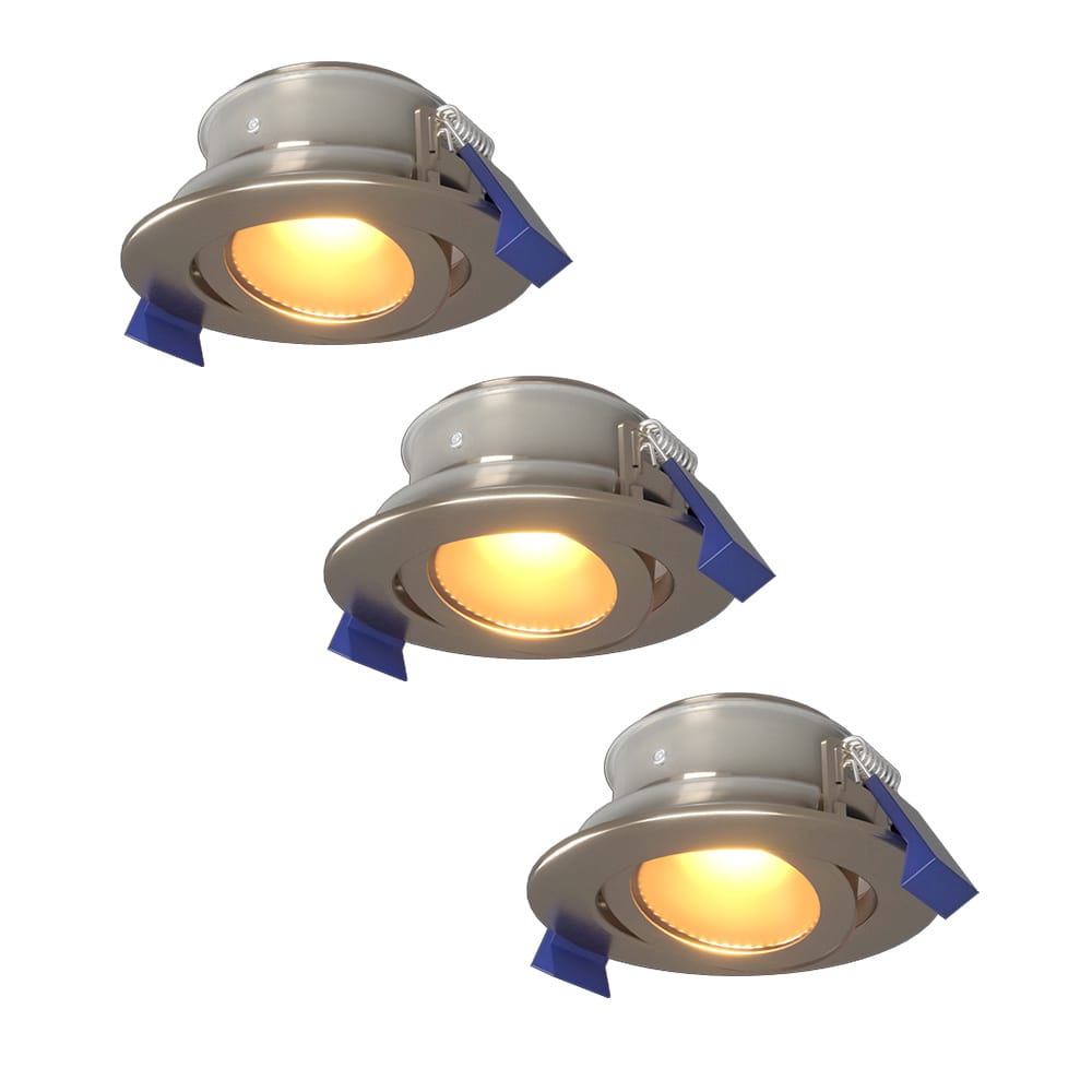 Set van 3 Lima LED inbouwspots - 4 Watt 345 lumen - 2700K Warm wit - GU10 - Dimbaar - Rond - Kantelbaar - IP65 Waterdicht - RVS - Voor binnen, buiten en badkamer afbeelding