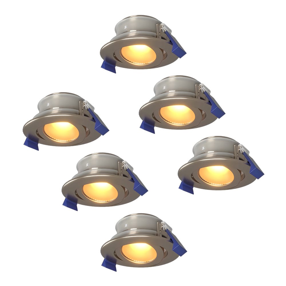 Set van 6 Lima LED inbouwspots - 4 Watt 345 lumen - 2700K Warm wit - GU10 - Dimbaar - Rond - Kantelbaar - IP65 Waterdicht - RVS - Voor binnen, buiten en badkamer afbeelding