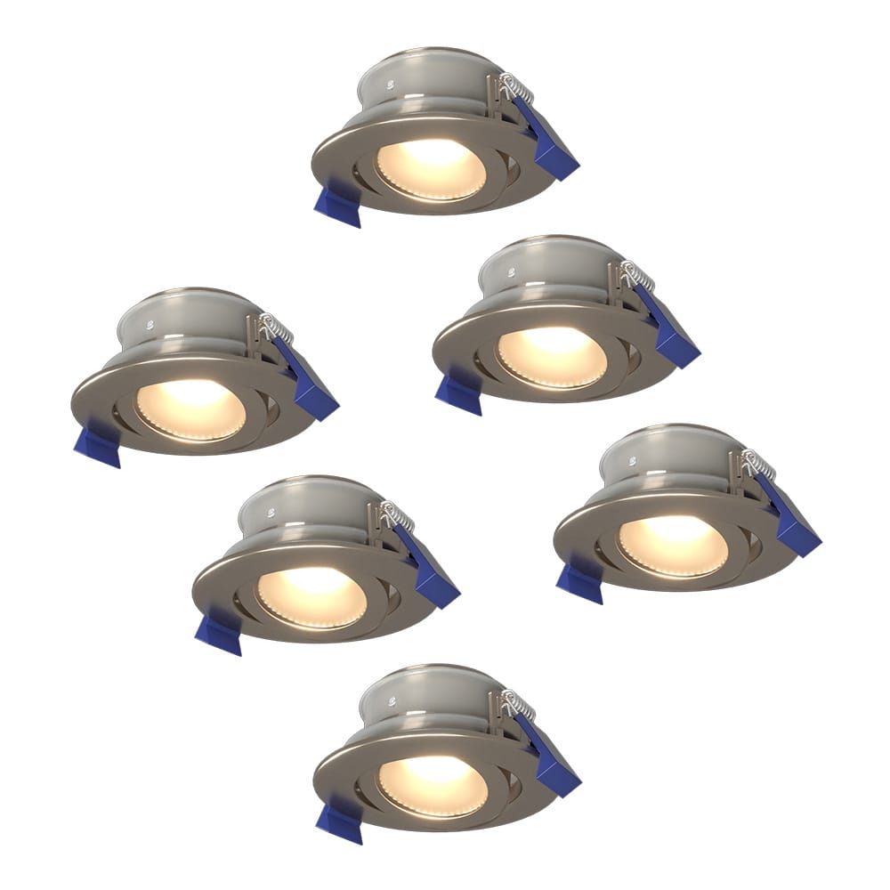 Set van 6 Lima LED inbouwspots - 5 Watt 400 lumen - 4000K neutraal wit - GU10 - Dimbaar - Rond - Kantelbaar - IP65 waterdicht - RVS - Voor binnen, buiten en badkamer afbeelding