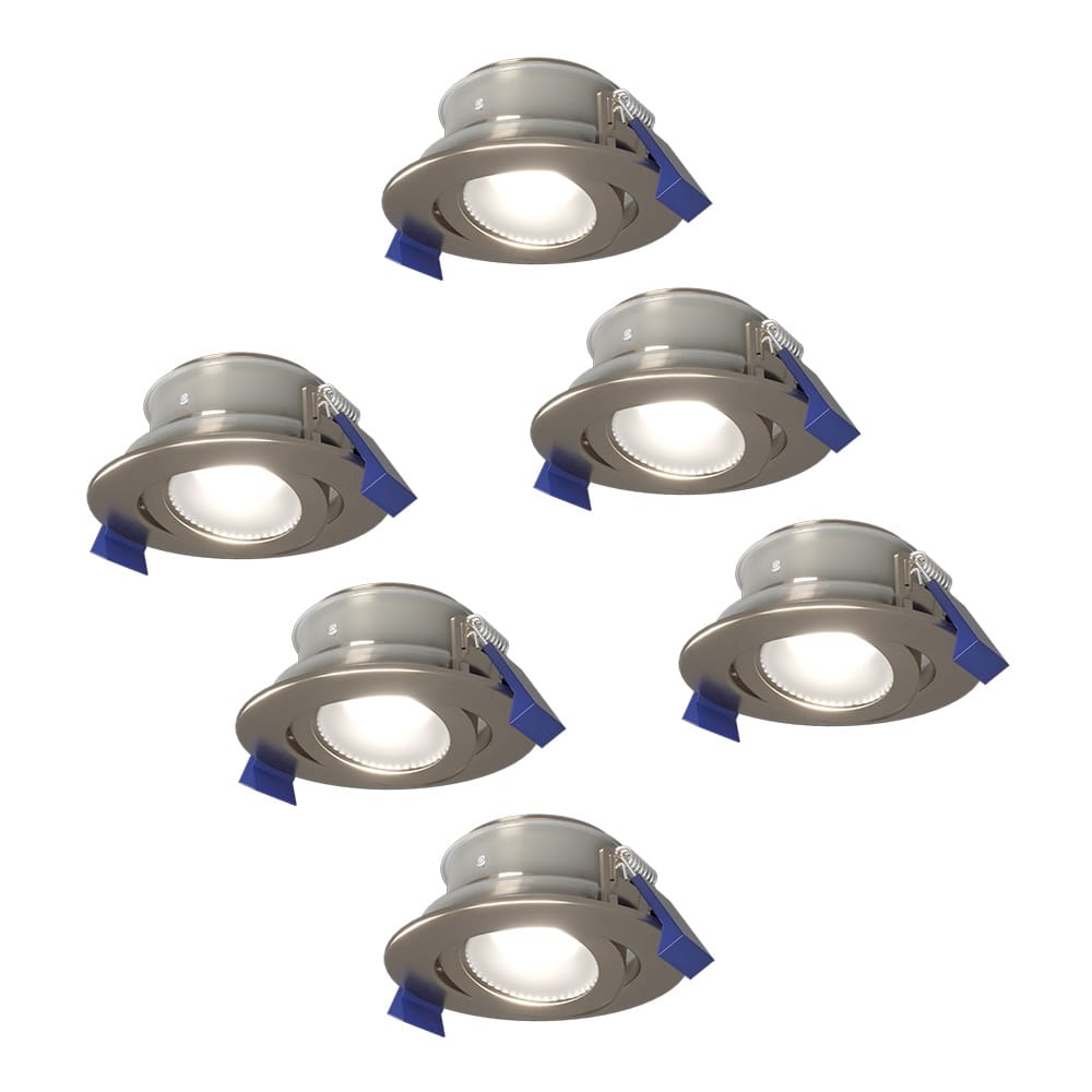 Set van 6 Lima LED inbouwspots - 5 Watt 400 lumen - 6000K daglicht wit - GU10 - Dimbaar - Rond - Kantelbaar - IP65 waterdicht - RVS - Voor binnen, buiten en badkamer afbeelding