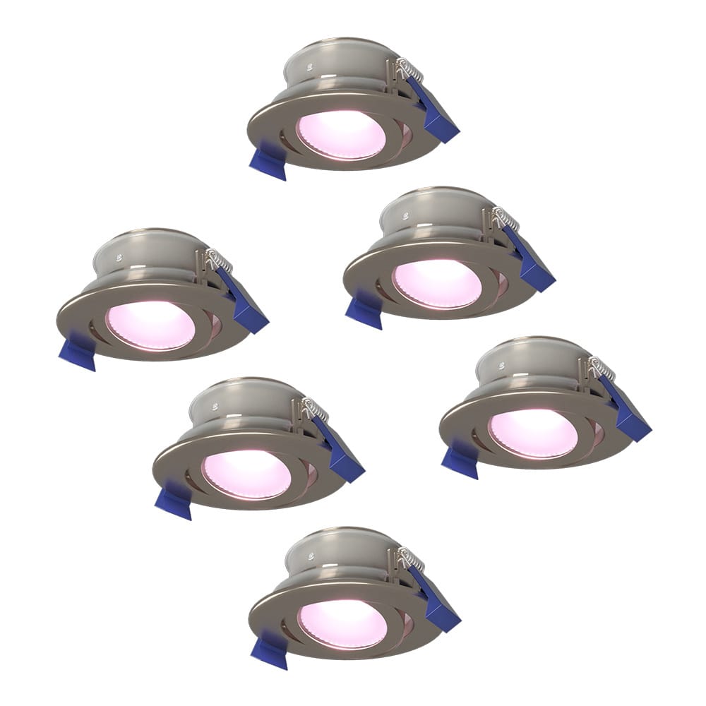 Set van 6 Lima smart inbouwspots - Wifi + Bluetooth - RGBWW - GU10 5,5 Watt 345 Lumen - Kantelbaar - Google Home, Amazon Alexa en Siri - IP65 Waterdicht - RVS - Bestuurbaar via app en stem afbeelding