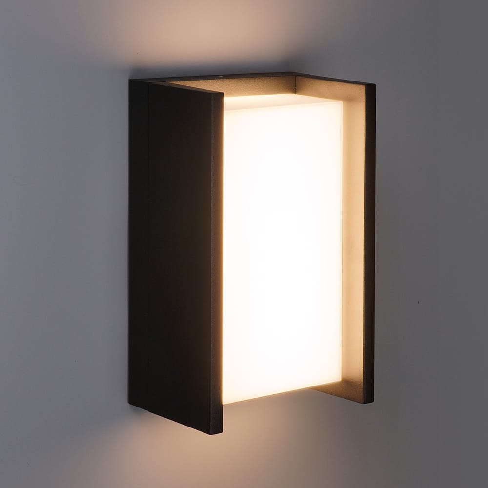 Jasper LED wandlamp - 12 Watt 1200 lumen - 3000K warm wit - IP54 waterdicht - Zwart - Binnen en buit