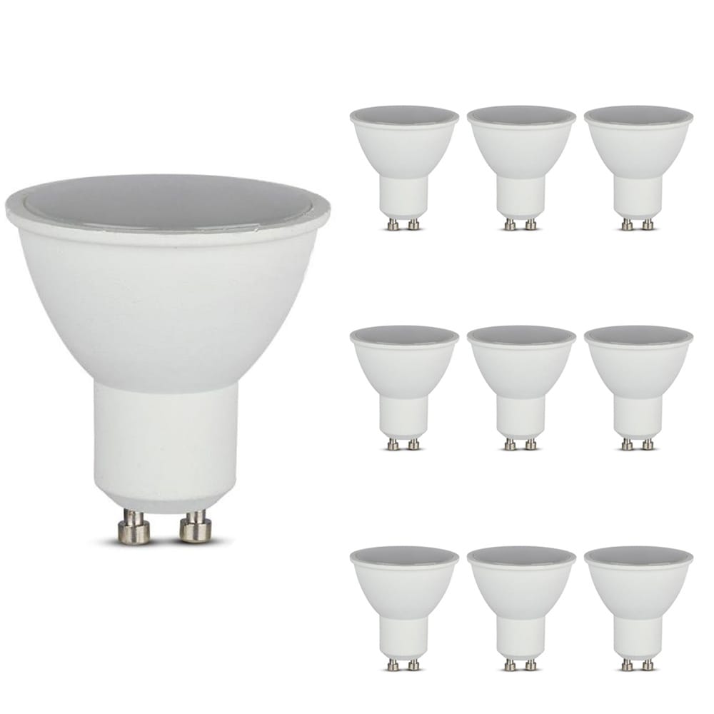 10x GU10 LED Spot - 4.5 Watt 400 lumen - 6500K daglicht wit - Vervangt 35 Watt - GU10 fitting - LED Reflector - Universele fitting afbeelding
