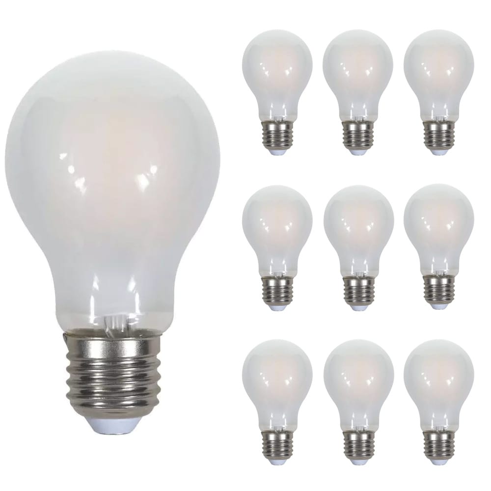 10x E27 LED Filament Lamp - 5 Watt 600 lumen - 2700K warm wit - Vervangt 50 Watt - E27 fitting - A60 lamp - Grote fitting afbeelding