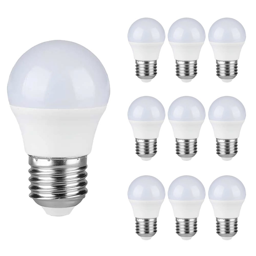 10x E27 LED Lamp - 4.5 Watt 470 lumen - 6500K daglicht wit - Vervangt 40 Watt - E27 fitting - G45 kogellamp - Grote fitting afbeelding