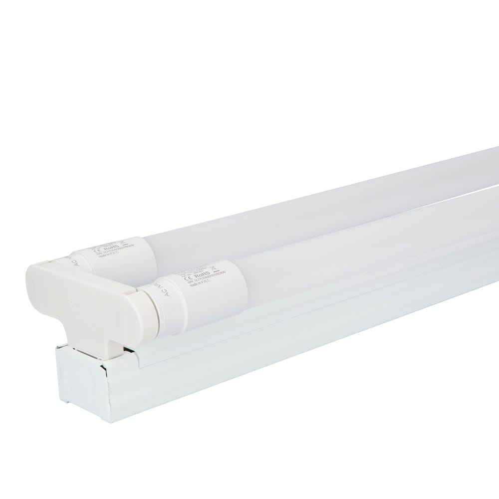 LED TL armatuur 60cm dubbel - T8 (G13) - 18 Watt 1980 lumen (110lm/W) - 6000K Daglicht wit (860) - Flikkervrij - IP20 Stofdicht afbeelding 1