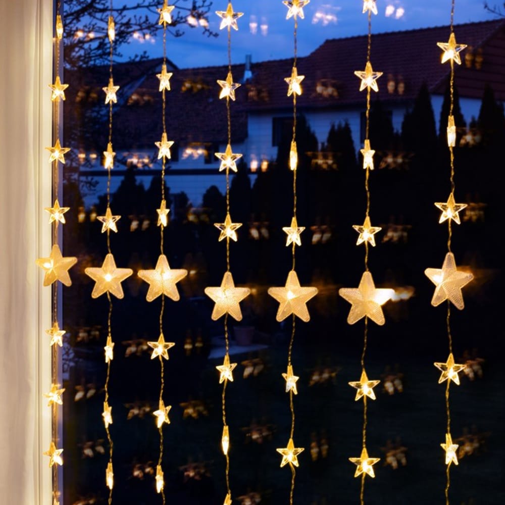 Kerstgordijn voor buiten - 80 LED - Lengte 1m afbeelding