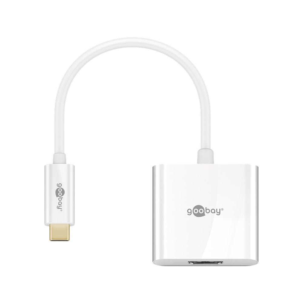 USB-C naar HDMI kabel - 3840*2160p @ 60Hz & 3D - USB-C adapterkabel - 0,2 meter - Wit afbeelding