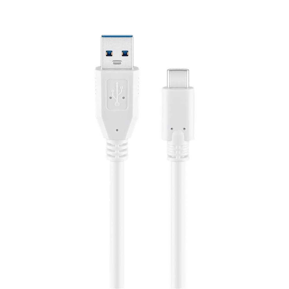 USB 3.2 GEN 1 (USB3.0) Aansluitkabel - USB-C naar USB-A - 5Gbit/s - USB adapter - OTG kabel - 0,2m - Wit afbeelding