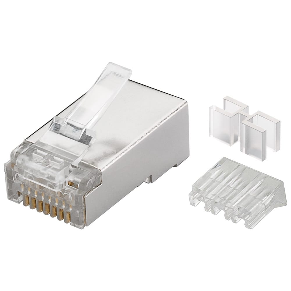 CAT6a RJ45 connector plug - STP shielded - RJ45 - voor internetkabels - ethernet kabel - CAT kabel - gereedschapsloos afbeelding