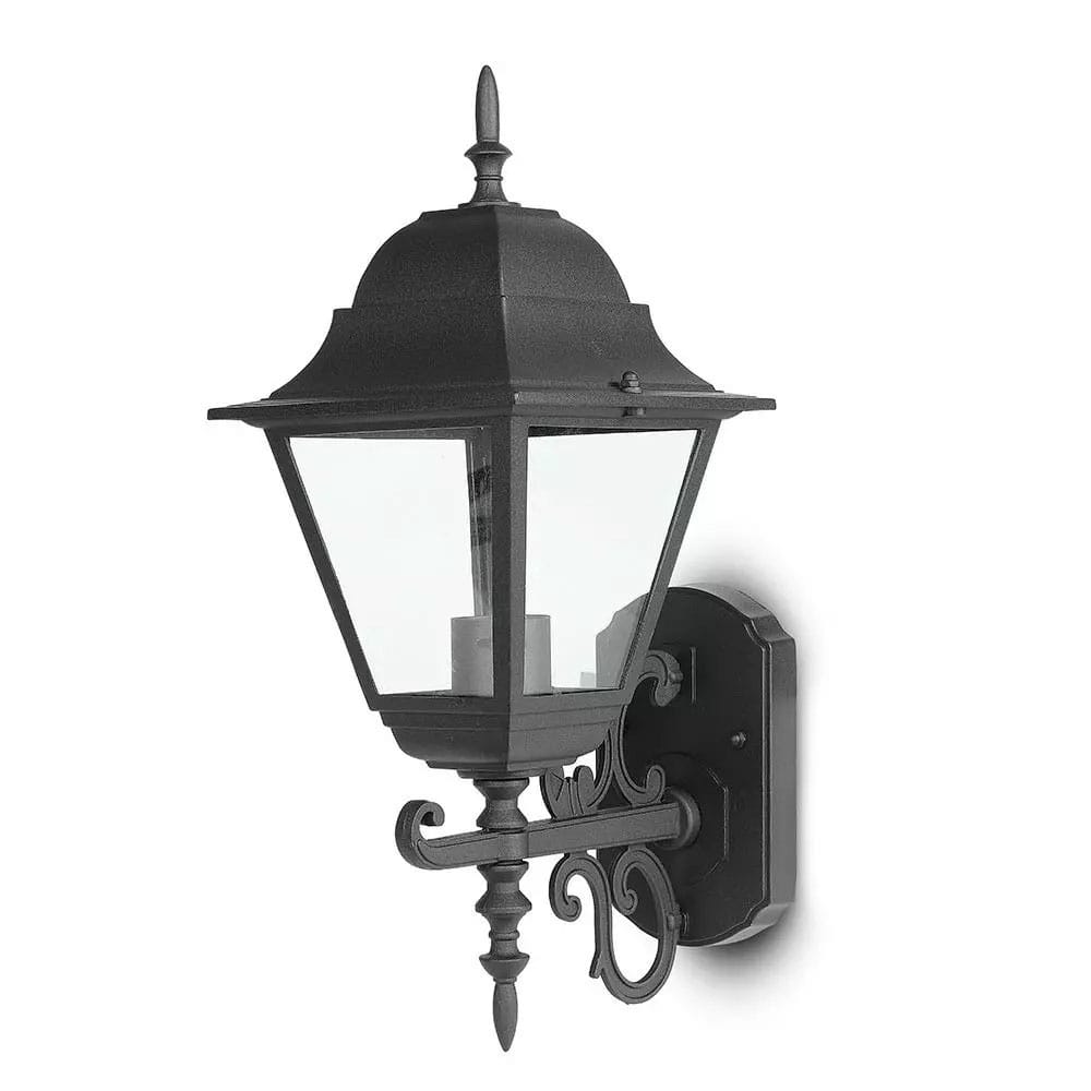 Klassieke LED Wandlamp XL - E27 Fitting - IP44 Waterdicht - Uplight - Traditionele Wandlamp - Zwart afbeelding