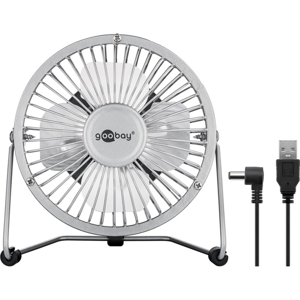 Bureauventilator - Ø13 centimeter - 16 centimer hoog - Mini USB ventilator - Kantelbaar - Met aan/uit schakelaar - Grijs afbeelding