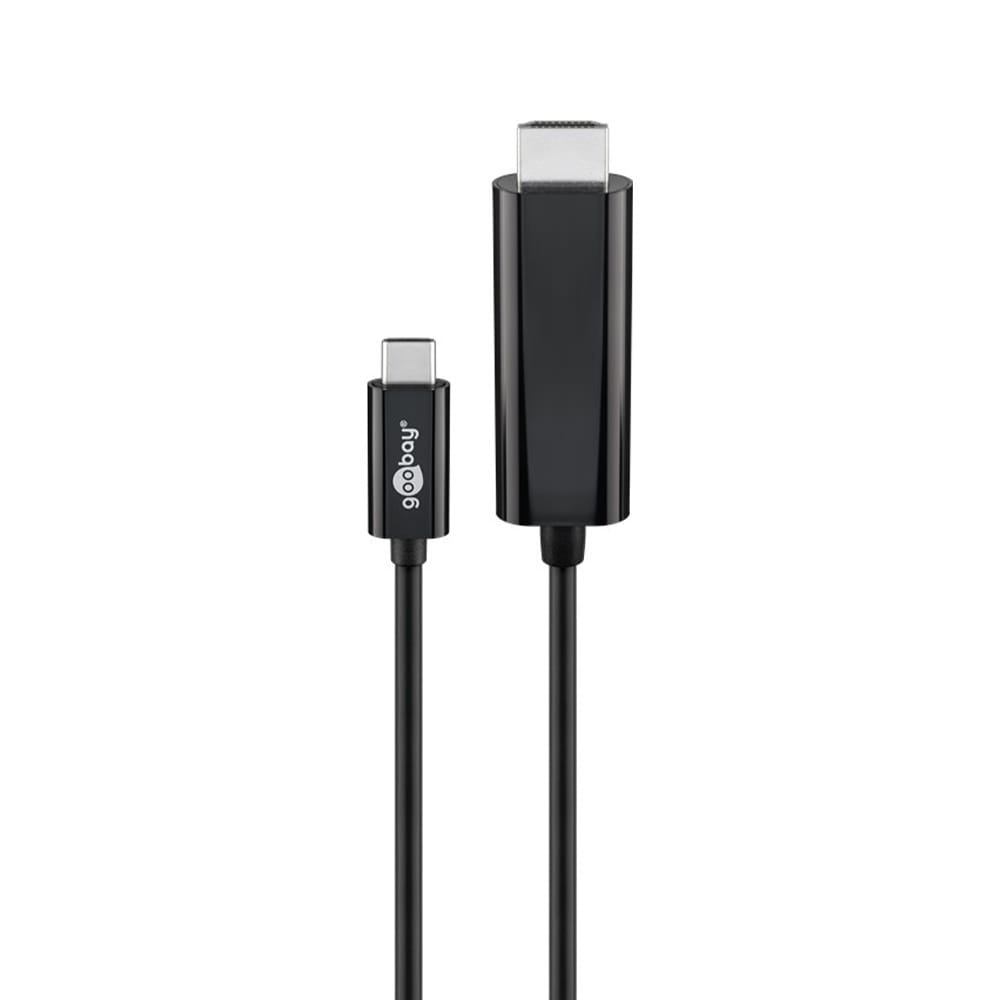 USB-C naar HDMI kabel - 3840*2160p @ 60Hz & 3D - USB-C adapterkabel - 1,8 meter - Zwart afbeelding