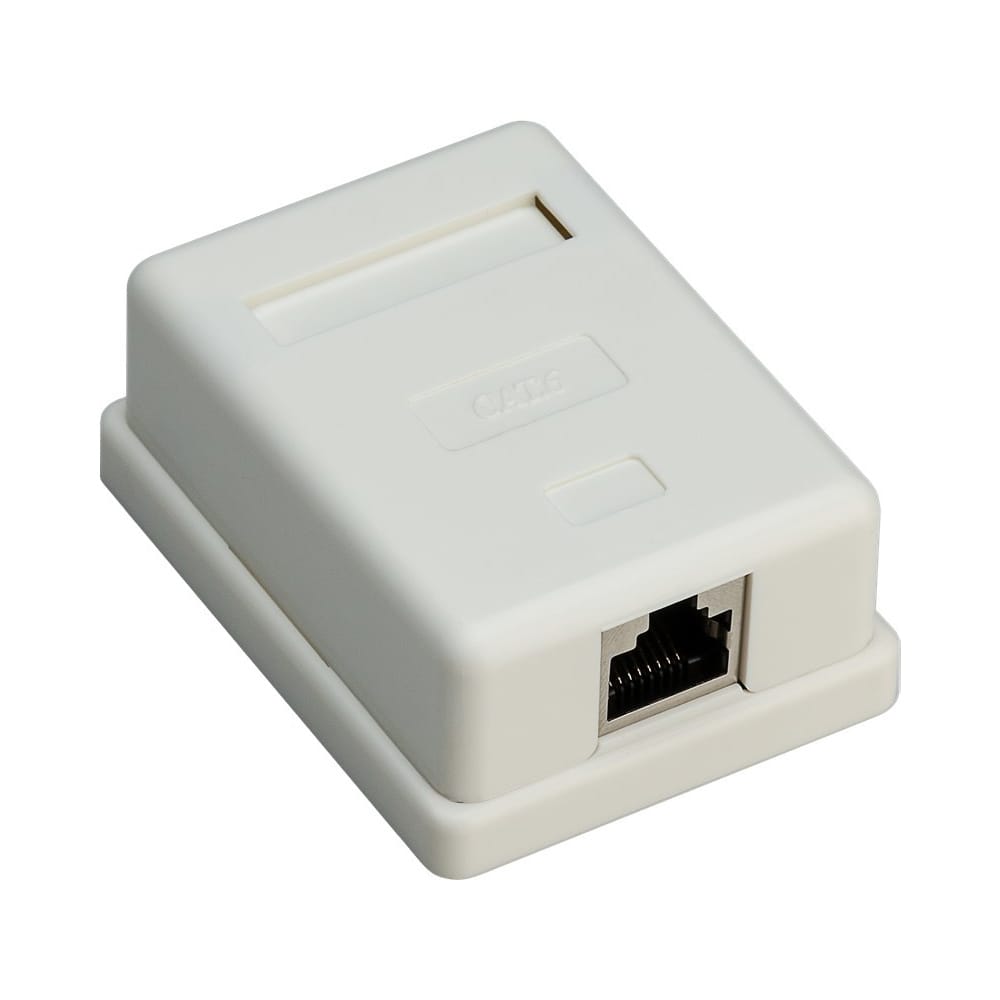RJ45 Wandcontactdoos Opbouw - CAT-6 - 1x RJ45 - STP Afgeschermde Netwerkdoos - Wit afbeelding