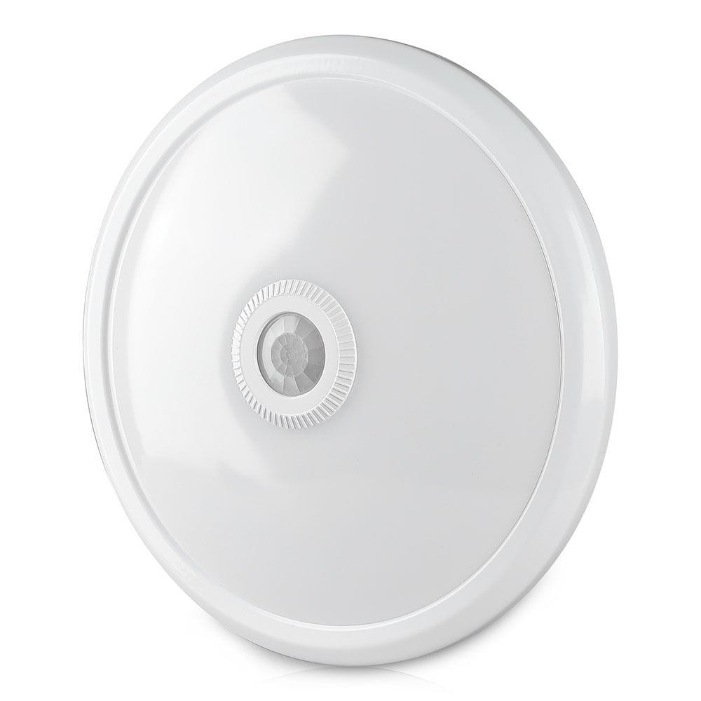LED Plafondlamp - PIR Bewegingssensor - Ø29 cm - 12 watt - 800 Lumen - 6400K daglicht wit - IP20 Stofdicht - Wit afbeelding