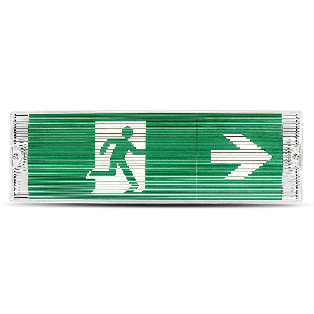 LED Noodverlichting met accu - Wand- en plafondmontage - 3 Watt - 6400K Daglicht wit - IP65 waterdicht - Incl. pictogram met 4 vluchtwegaanduiding stickers afbeelding