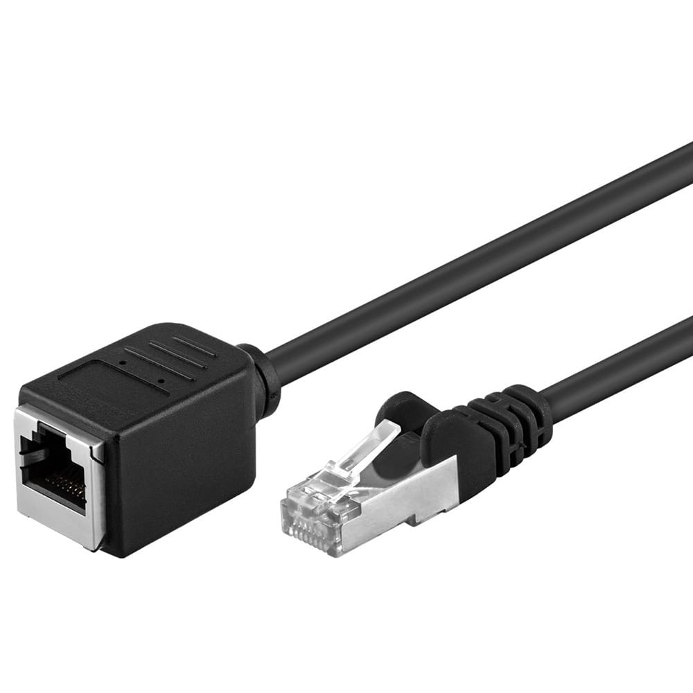 CAT5e 0100 UTP F UTP 1m RJ45 UTP verlengkabel Ethernet kabel Internetkabel Zwart
