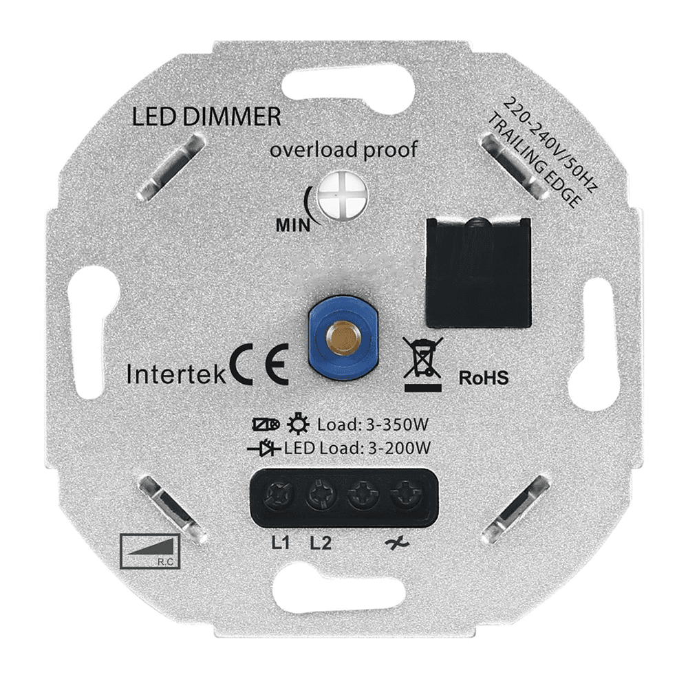 LED Dimmer Inbouw - 3-200 Watt - Geschikt voor fase afsnijding - trailing edge - Geschikt voor alle merken afdekmateriaal - Universeel afbeelding