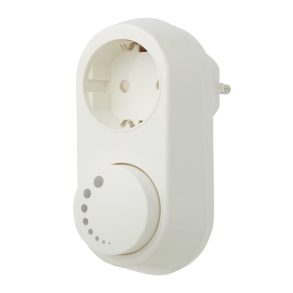 LED Stekkerdimmer - 0-100 Watt - Geschikt voor LED verlichting - EU stekker - Incl. druk/draaiknop - ECO-DIM.06 - Wit afbeelding