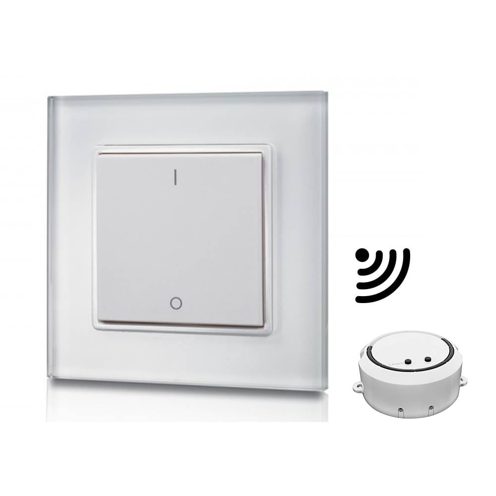 Opbouw LED dimmer/ontvanger - Draadloos - Incl. wit frame en drukknop - Smart memory - Maximaal 100 Watt afbeelding