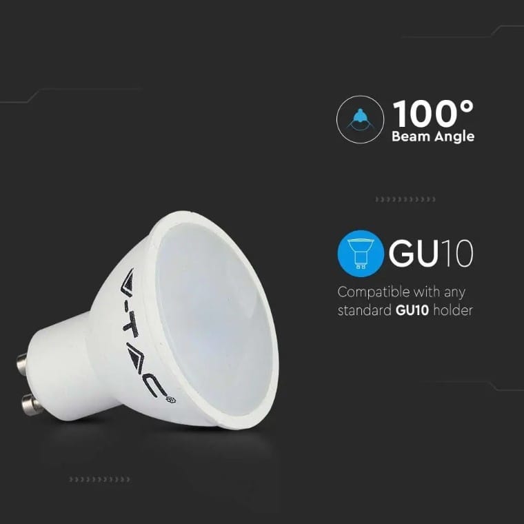 GU10 LED Spot 4,5 Watt 400 Lumen 3000K Warm wit Vervangt 35 Watt GU10 fitting LED Reflector Universele fitting