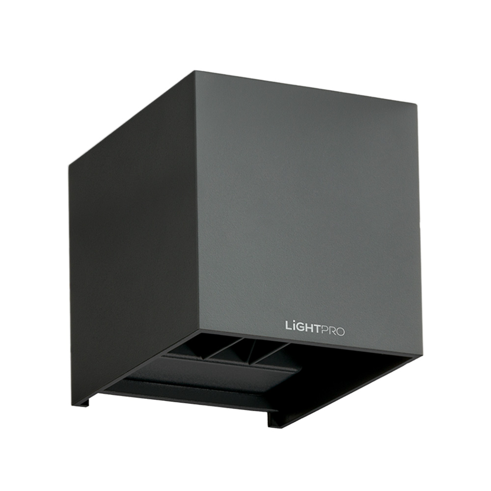 LED Væglampe Ixion - 6W - 482lm - 3000K varm hvid - Up & Downlight - IP65 - Antracit